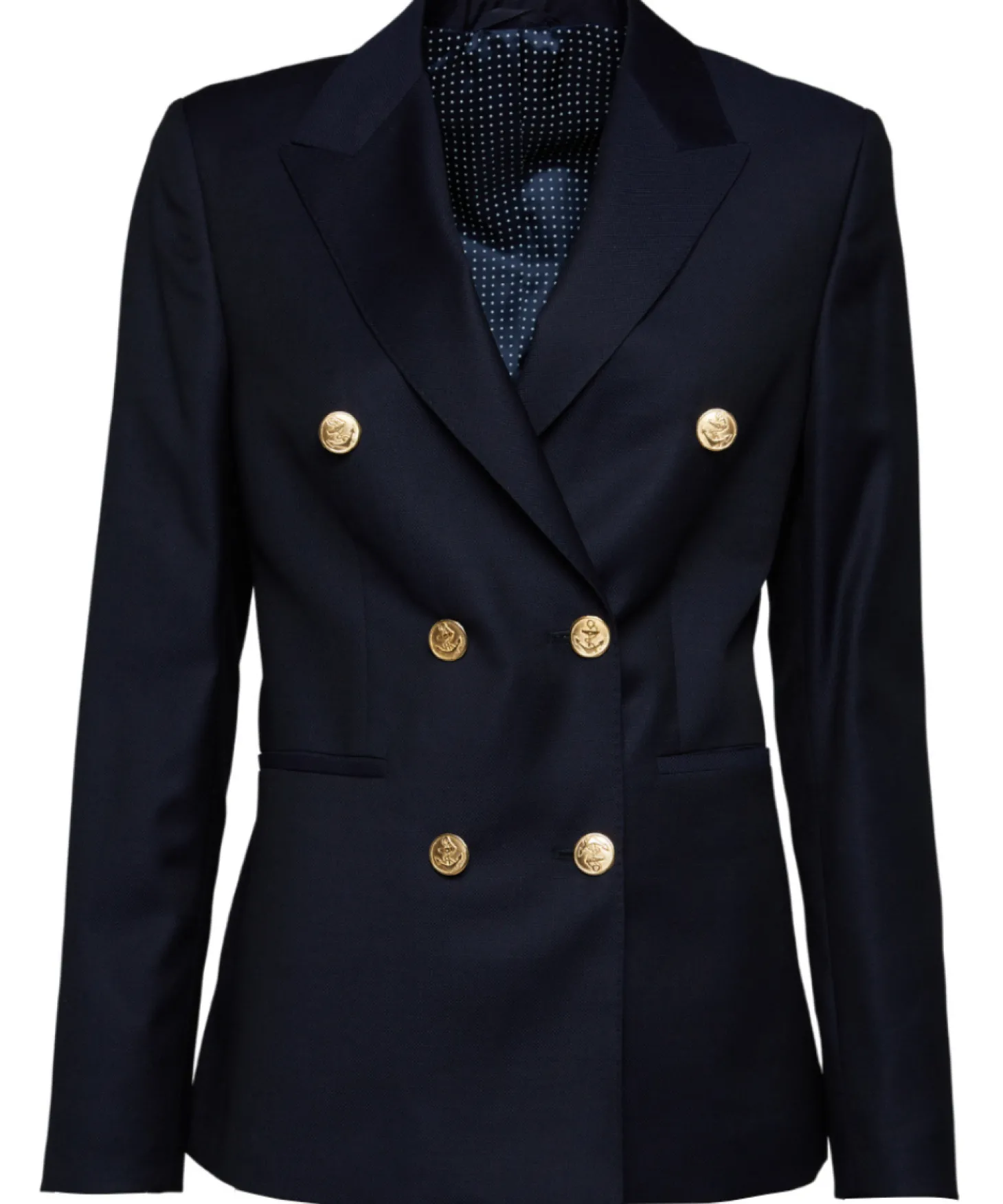 Blazer Caroline croisé pure laine à boutons dorés
