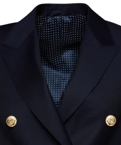 Blazer Caroline croisé pure laine à boutons dorés