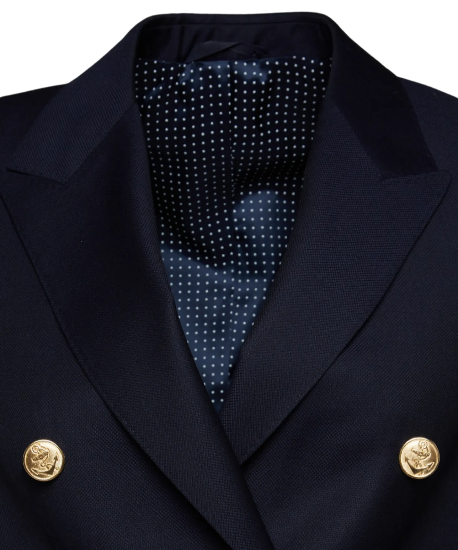 Blazer Caroline croisé pure laine à boutons dorés