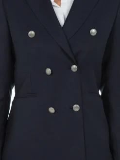 Blazer Caroline croisé pure laine à boutons argentés