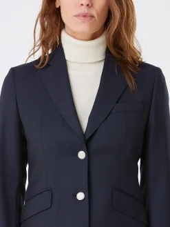 Blazer Daniela natté pure laine à boutons dorés