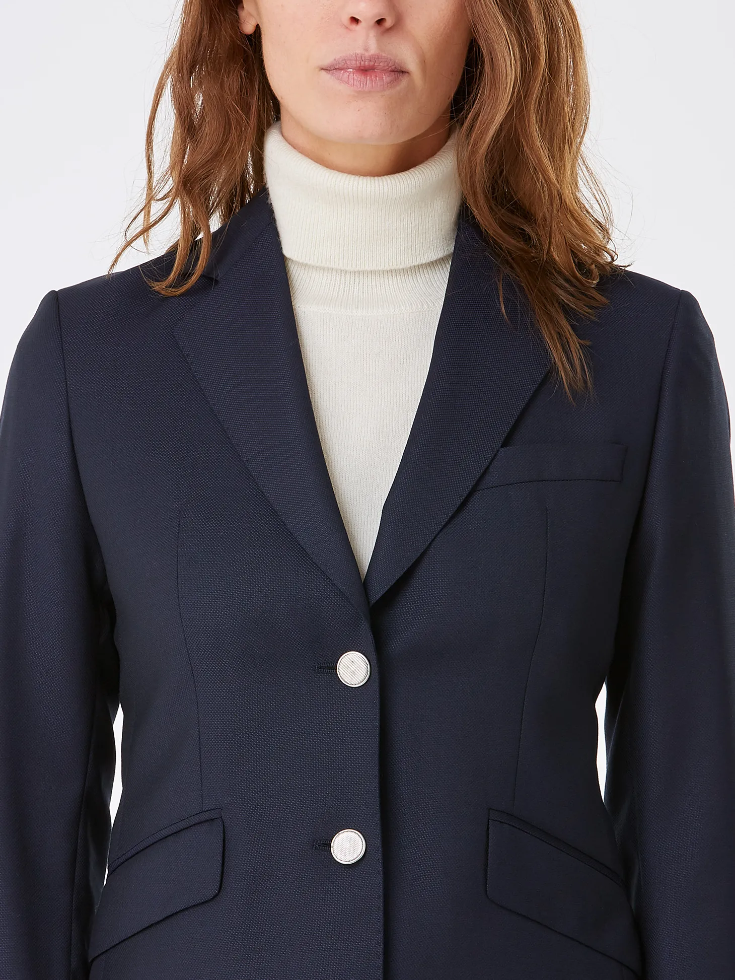 Blazer Daniela natté pure laine à boutons dorés