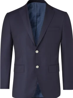Blazer Didier grande taille ajusté pure laine piquée boutons argentés Tissus Reda