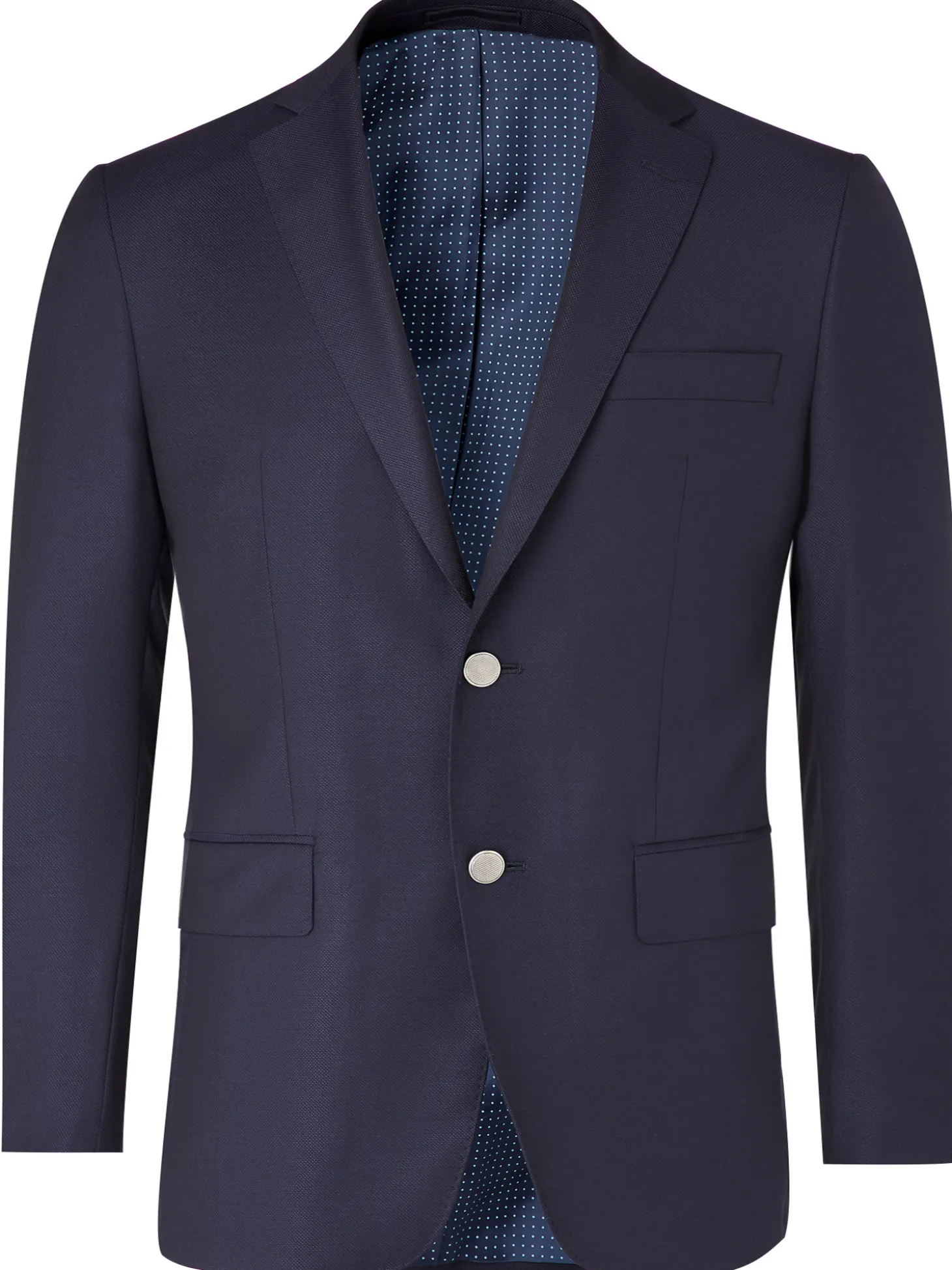 Blazer Didier grande taille ajusté pure laine piquée boutons argentés Tissus Reda