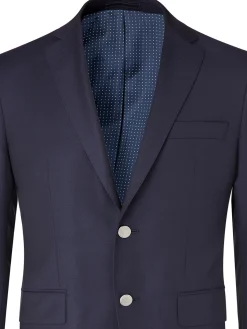 Blazer Didier grande taille ajusté pure laine piquée boutons argentés Tissus Reda