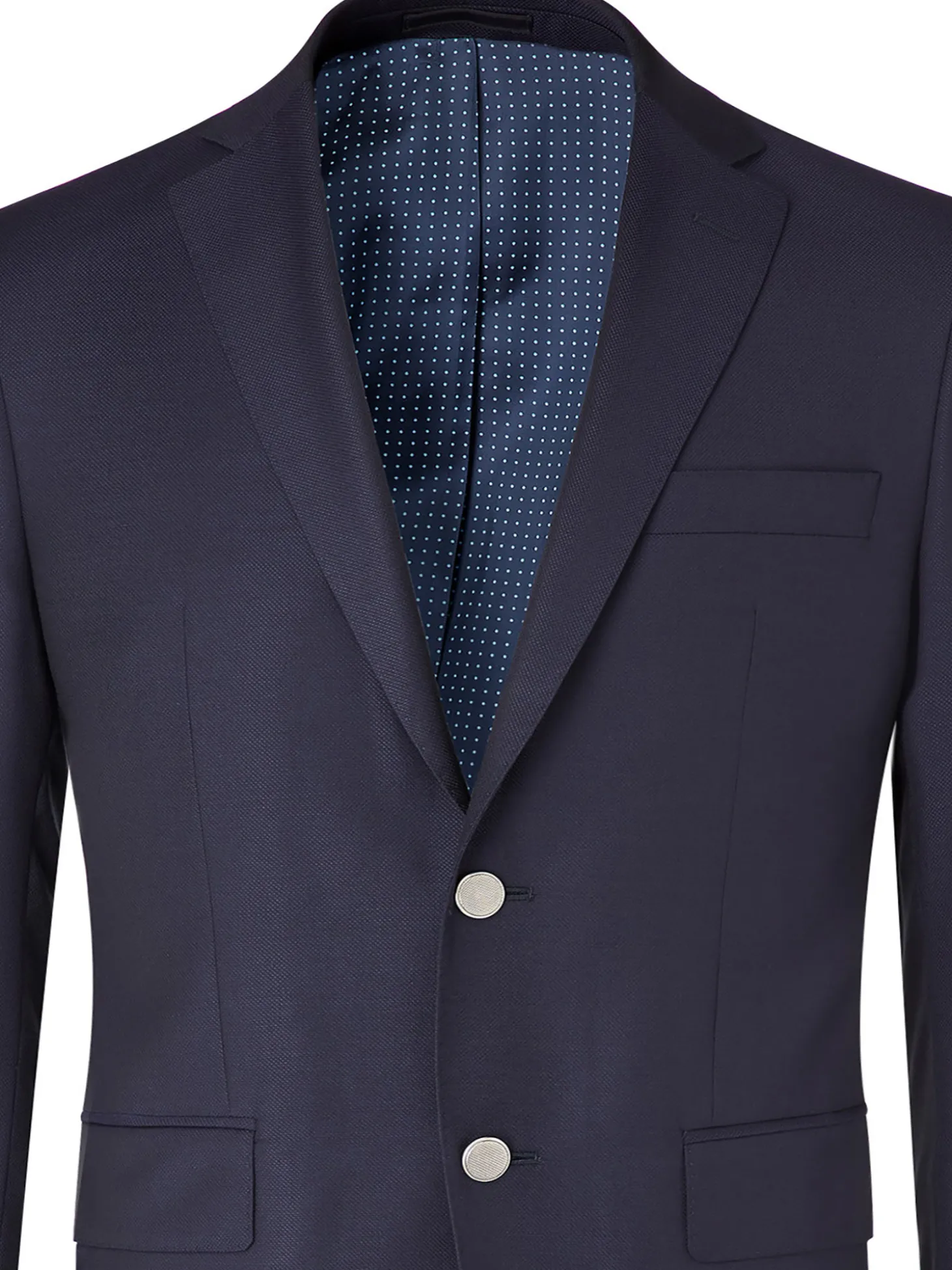 Blazer Didier grande taille ajusté pure laine piquée boutons argentés Tissus Reda