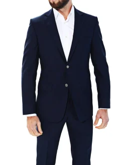 Blazer Didier grande taille ajusté pure laine piquée boutons argentés Tissus Reda