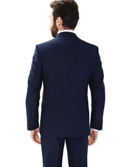 Blazer Didier grande taille ajusté pure laine piquée boutons argentés Tissus Reda