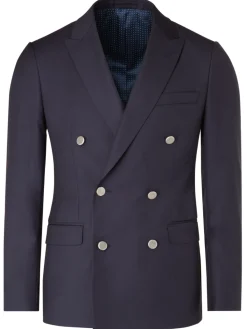 Blazer Mathias croisé pure laine boutons argentés