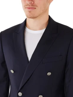 Blazer Mathias croisé pure laine boutons argentés