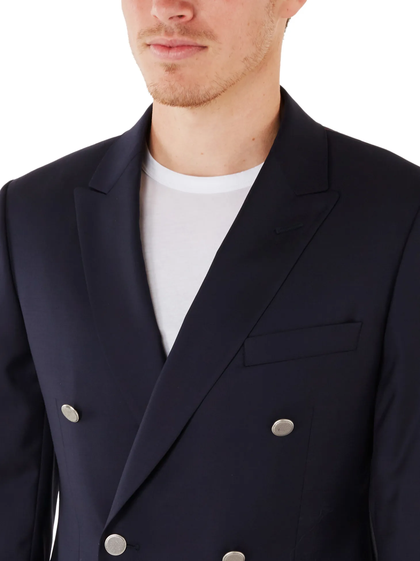 Blazer Mathias croisé pure laine boutons argentés