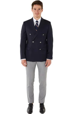 Blazer Mathias croisé pure laine boutons argentés