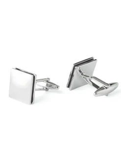 Boutons de manchette rectangulaires bicolore
