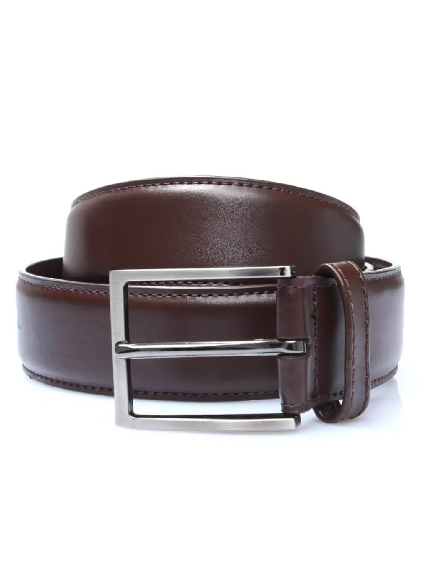 Ceinture homme cuir lisse surpiqué ton sur ton