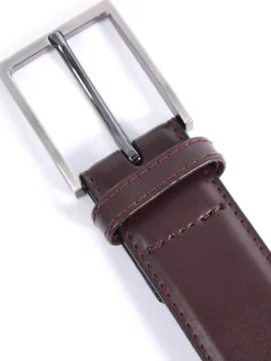 Ceinture homme cuir lisse surpiqué ton sur ton