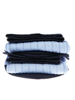 Chaussettes homme fil d'Ecosse 100% coton indigo et rose
