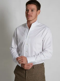 Chemise Aldo coupe droite à col montant en pur coton Palma