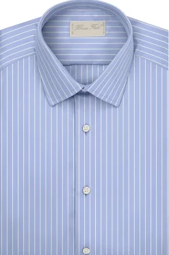 Chemise Alexian classique en pur coton à rayures blanches Dallas