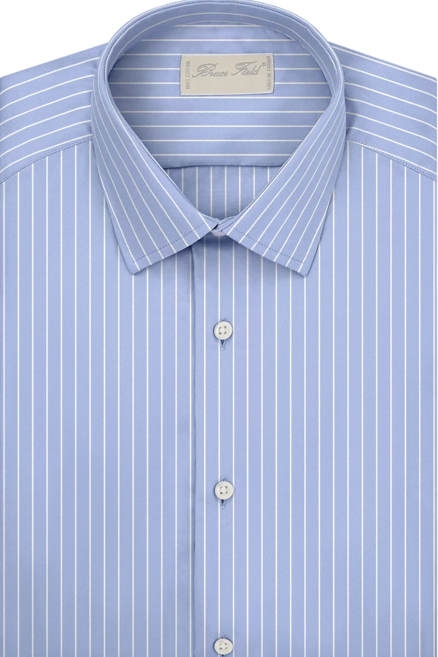 Chemise Benton cintrée en pur coton à rayures blanches Dallas