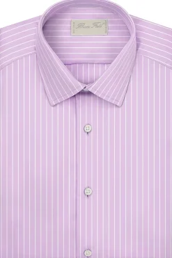 Chemise Benton cintrée en pur coton à rayures blanches Dallas