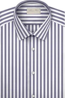Chemise Benton cintrée en pur coton à rayures Michigan