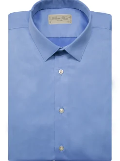 Chemise Benton cintrée unie en pur coton à poignet mousquetaire Palma