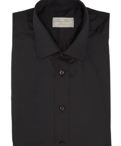 Chemise Benton cintrée unie en pur coton à poignet mousquetaire Palma