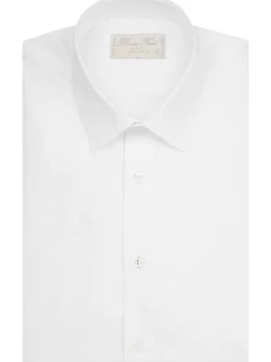 Chemise Benton cintrée unie en pur coton à poignet mousquetaire Palma