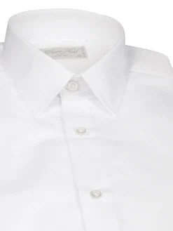 Chemise Benton cintrée unie en pur coton à poignet mousquetaire Palma