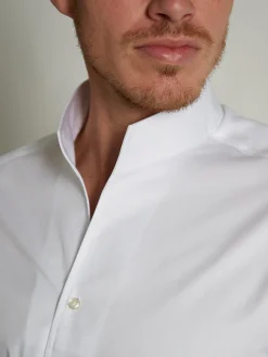 Chemise Brian cintrée à col montant, pur coton Palma