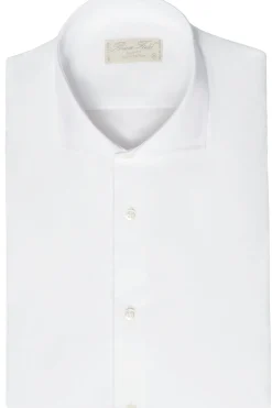 Chemise Paolo cintrée col italien en pur coton Easy Care Non Iron
