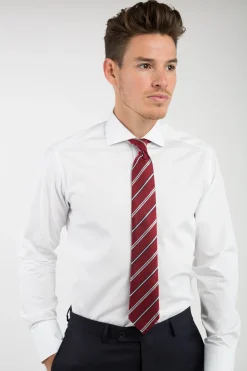 Chemise Paolo cintrée col italien en pur coton Easy Care Non Iron