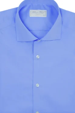 Chemise Paolo cintrée col italien en pur coton Easy Care Non Iron