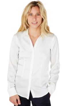 Chemisier cintré satin pure soie Victoria