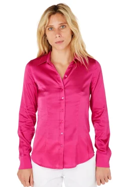 Chemisier cintré satin pure soie Victoria