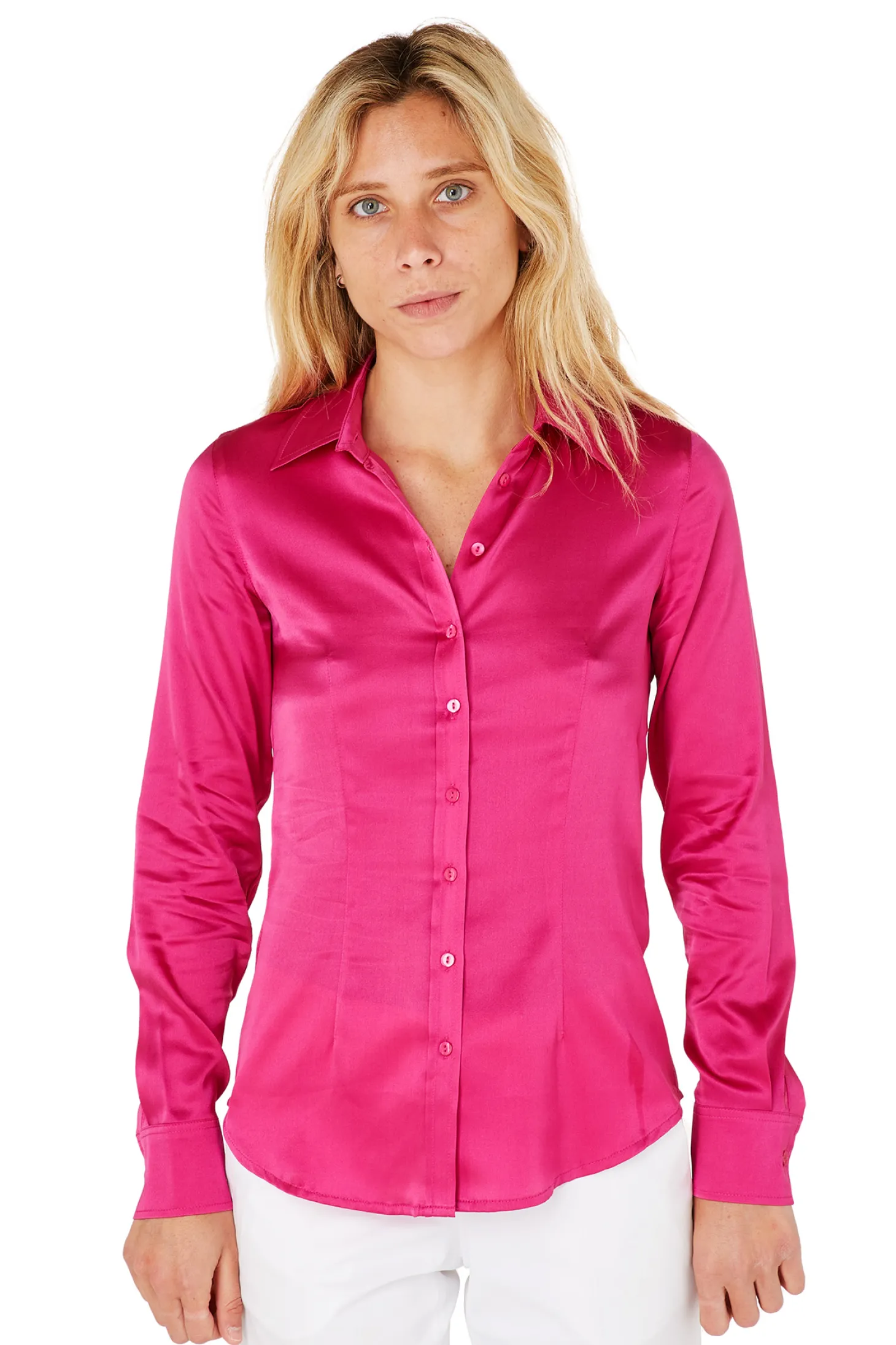 Chemisier cintré satin pure soie Victoria