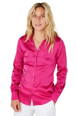 Chemisier cintré satin pure soie Victoria