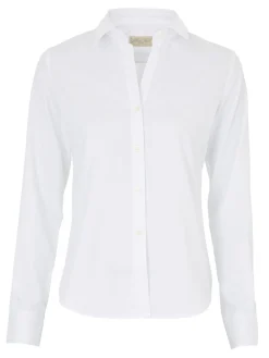 Chemisier cintré Thyna en pure coton Easy care Non Iron uni et décolleté profond