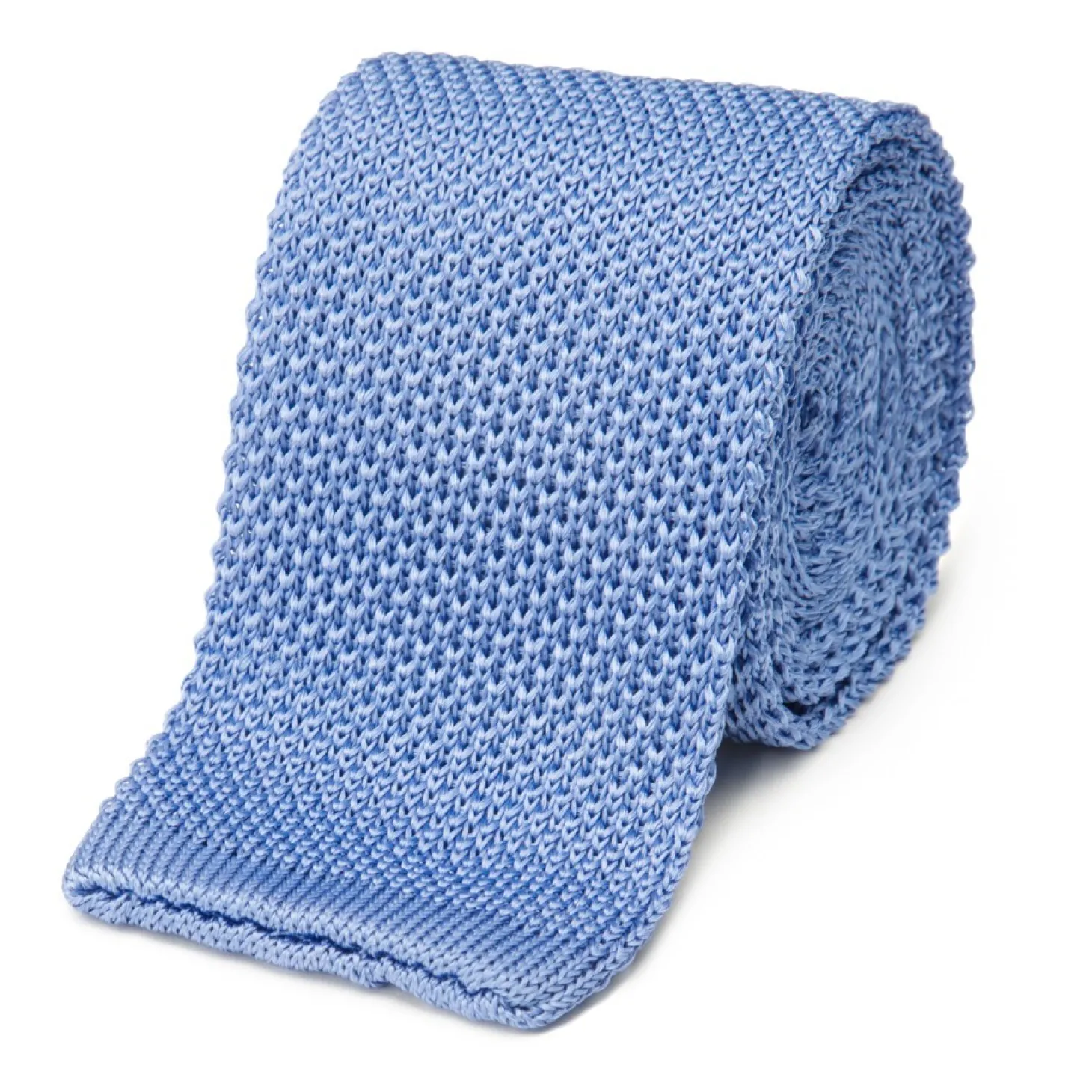 Cravate fine en maille tricot de pure soie