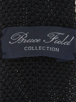 Cravate fine en maille tricot pure soie à pois