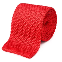 Cravate fine en maille tricot de pure soie