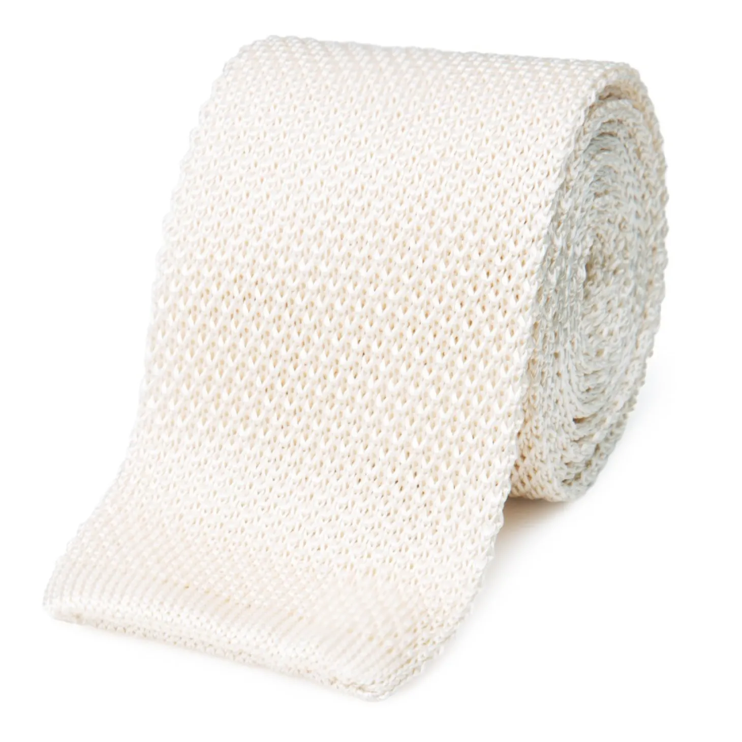 Cravate fine en maille tricot de pure soie