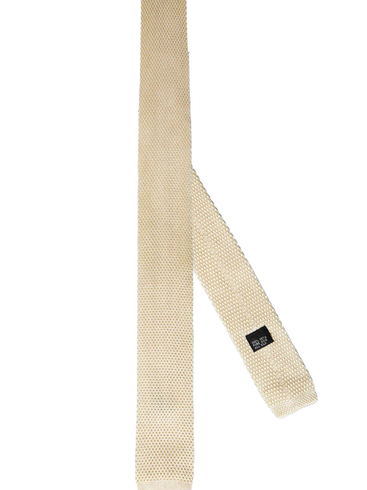 Cravate fine en maille tricot de pure soie