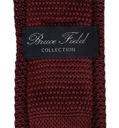 Cravate fine en maille tricot pure soie à pois