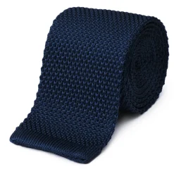 Cravate fine en maille tricot de pure soie