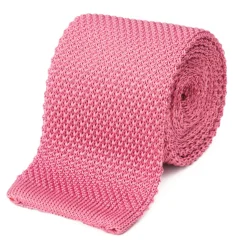 Cravate fine en maille tricot de pure soie