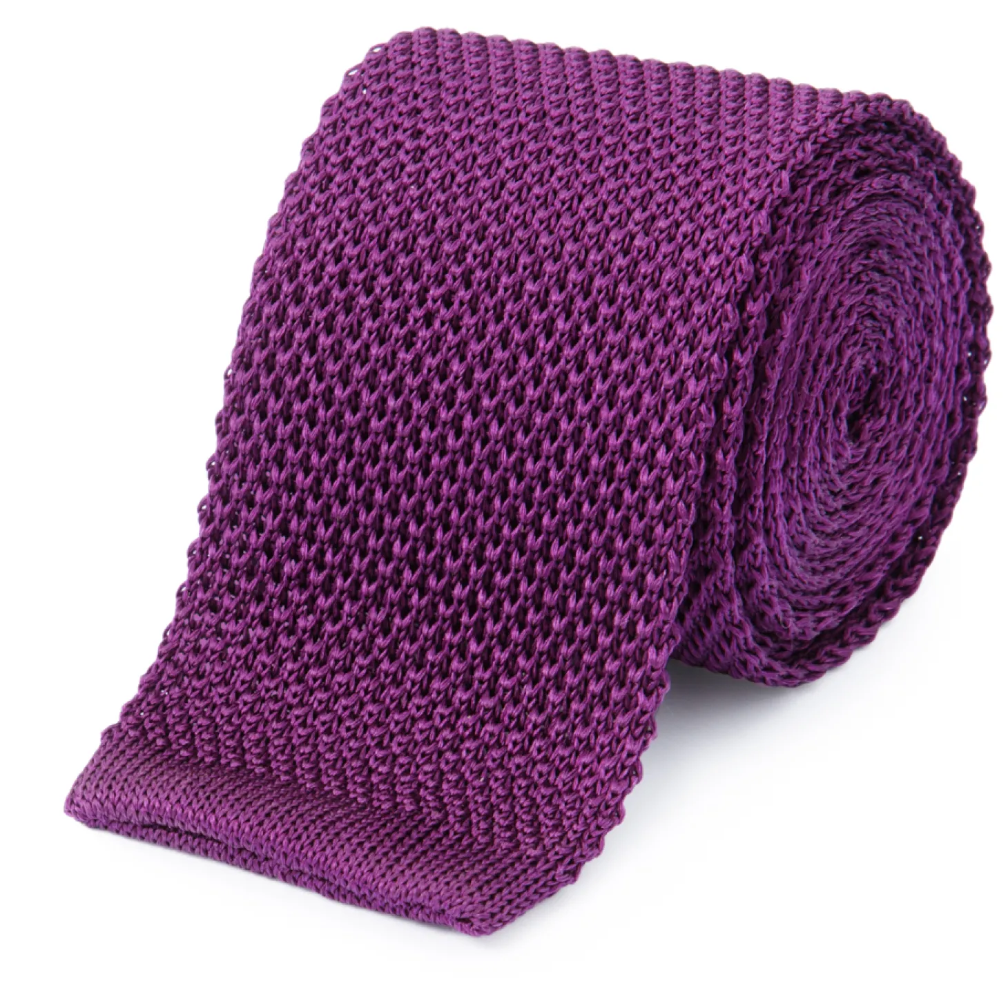 Cravate fine en maille tricot de pure soie