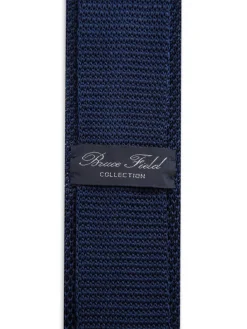 Cravate fine en maille tricot pure soie à pois