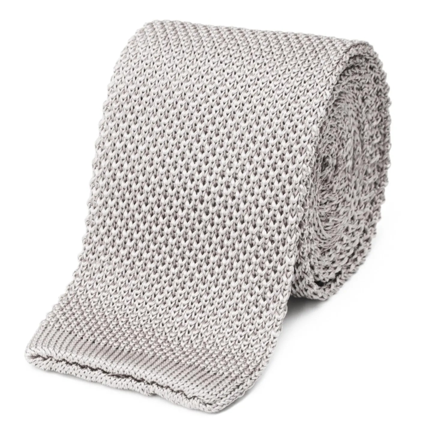 Cravate fine en maille tricot de pure soie