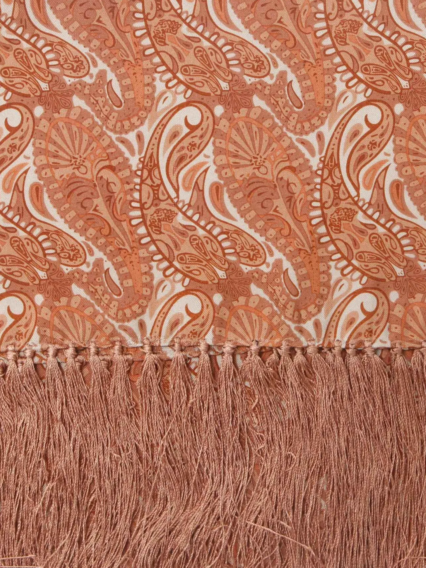 Foulard en pure soie motif cachemire camel